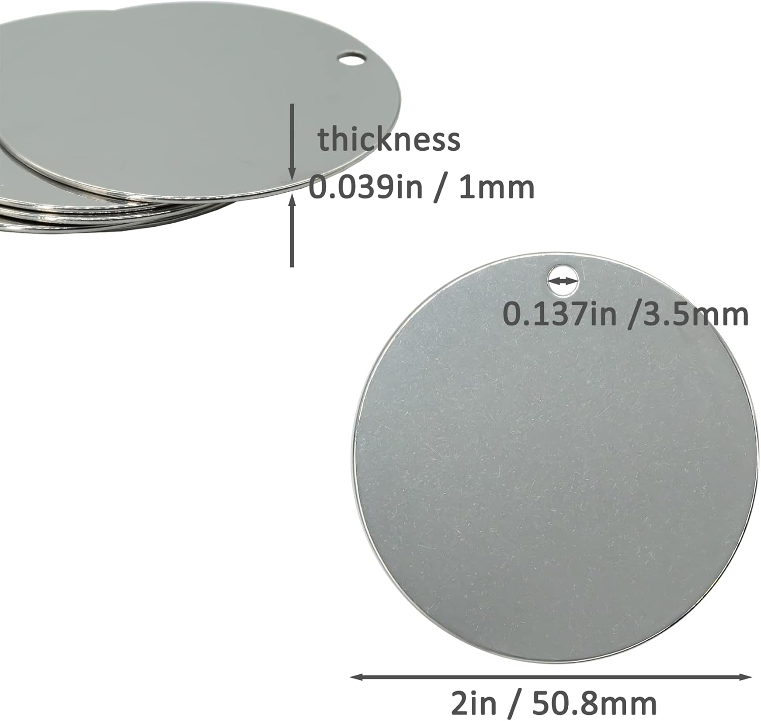 Stainless Steel 2" Round Tag